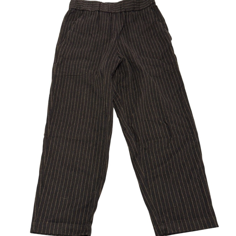Barena‎ Venezia Pants Women 38 XS Brown Pinstripe Wool Cashmere Dark Academia